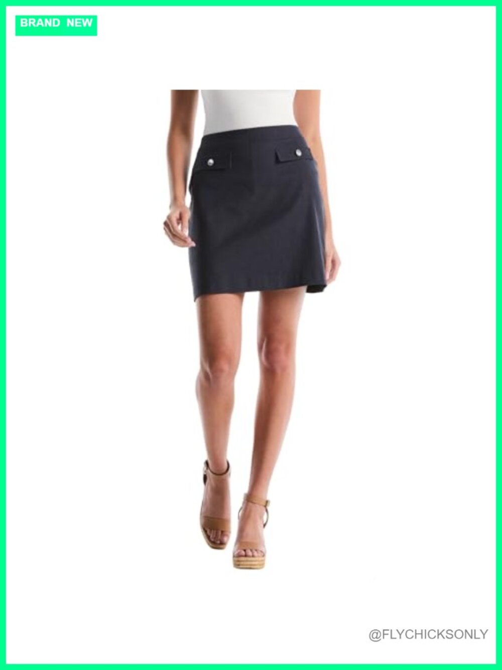 Stretch Pull-on Skort with Flap Pockets and Built-in Mesh Shorts